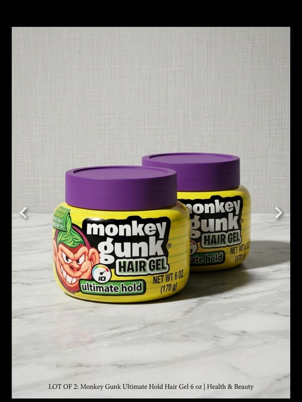 Monkey Gunk Ultimate Hold Hair Gel 6 oz Lot of 2 New Sealed Styling Product